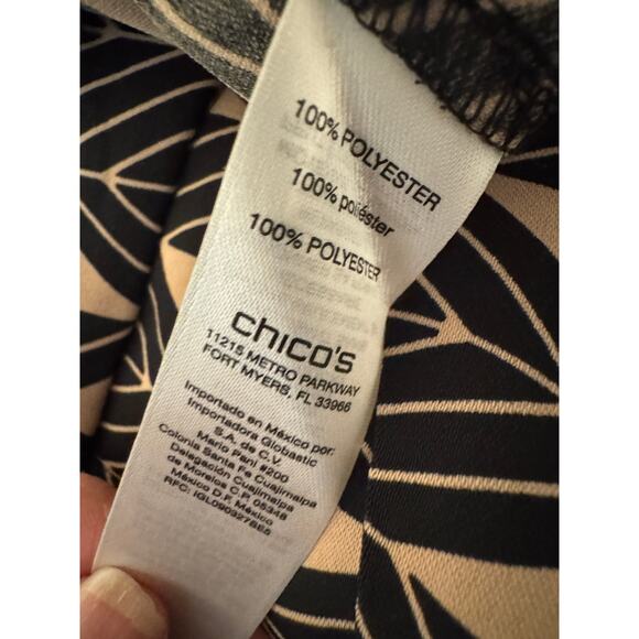 Chicos Wide Leg Brown Black Pants High Waist Comfortable Work Travel Sz 3 (XL) - Picture 4 of 9